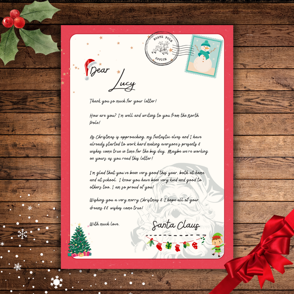 Personalised Letter From Santa - A4