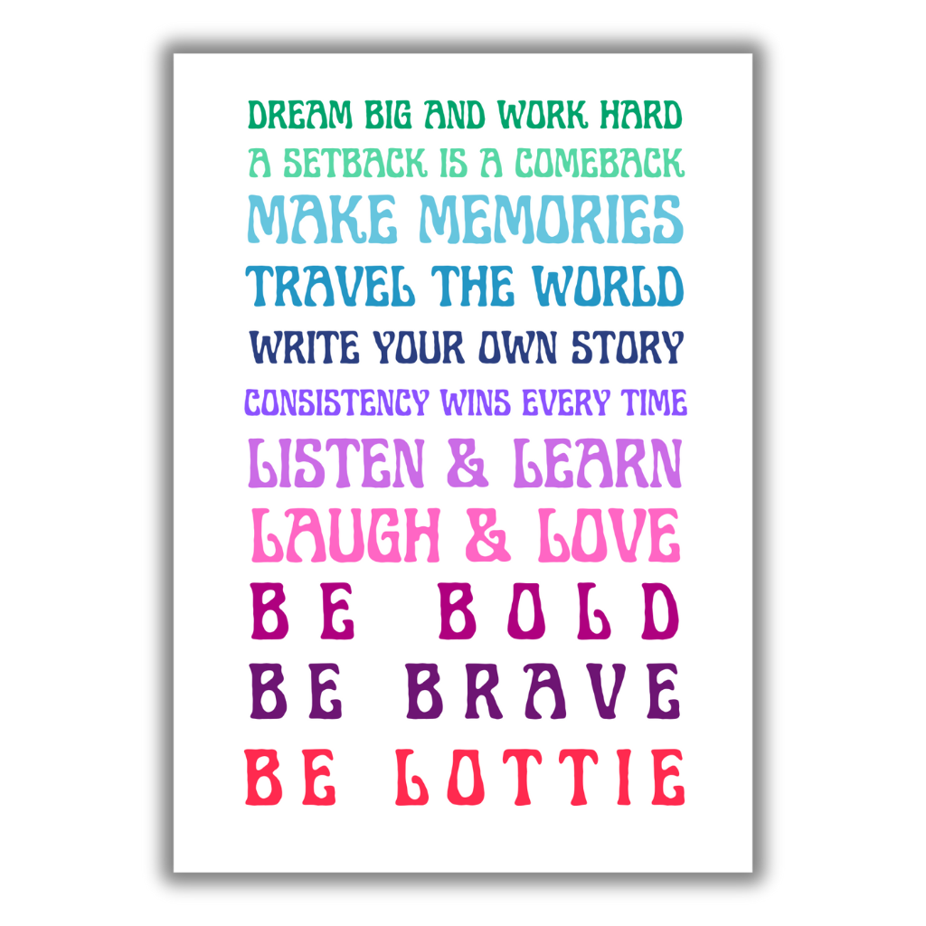 Be Bold. Be Brave, Be You - Personalised Inspirational Print